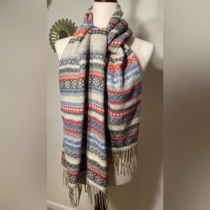 V.Fraas Cashmink Germany Made Fringed Scarf, Perfect condition.